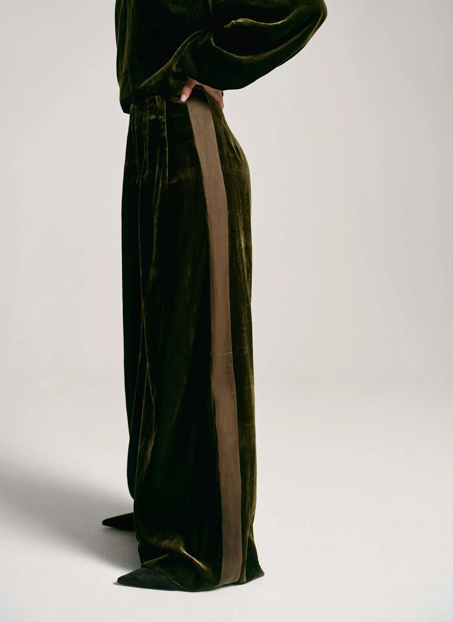 Khaki Velvet Wide Trousers sold by Mint Velvet product image thumbnail 3