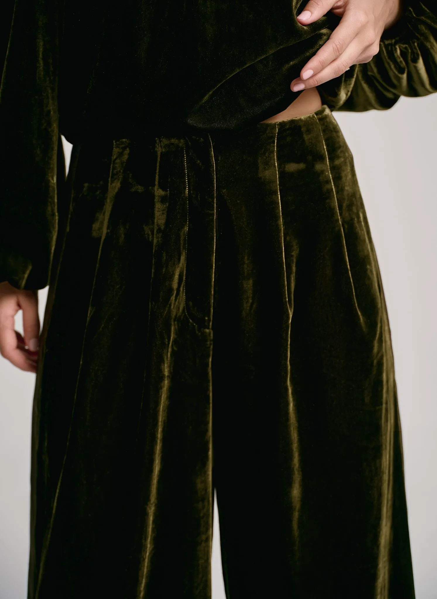 Khaki Velvet Wide Trousers sold by Mint Velvet product image thumbnail 5