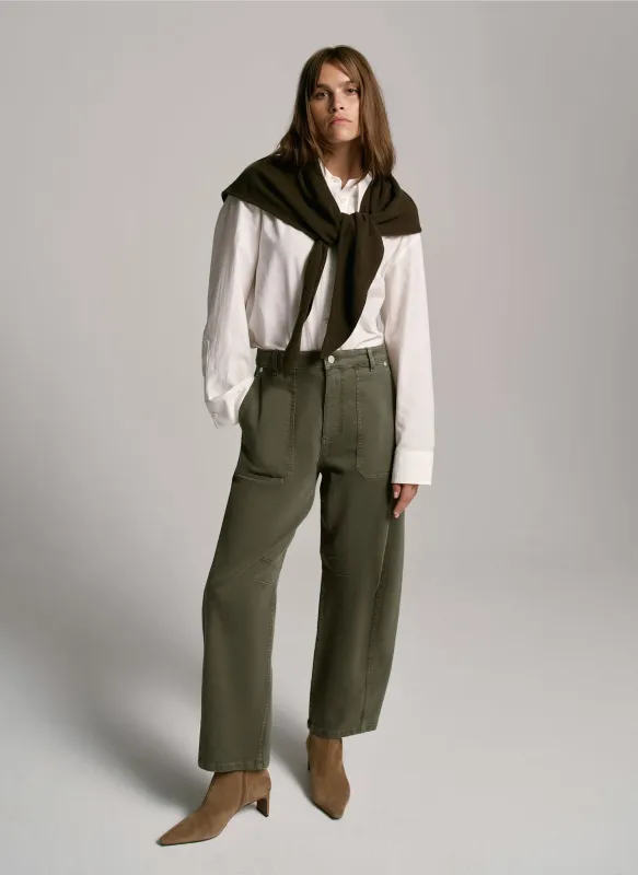 Khaki Utility Barrel Leg Jeans sold by Mint Velvet