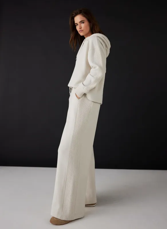 Cream Cotton Blend Wide Leg Joggers sold by Mint Velvet