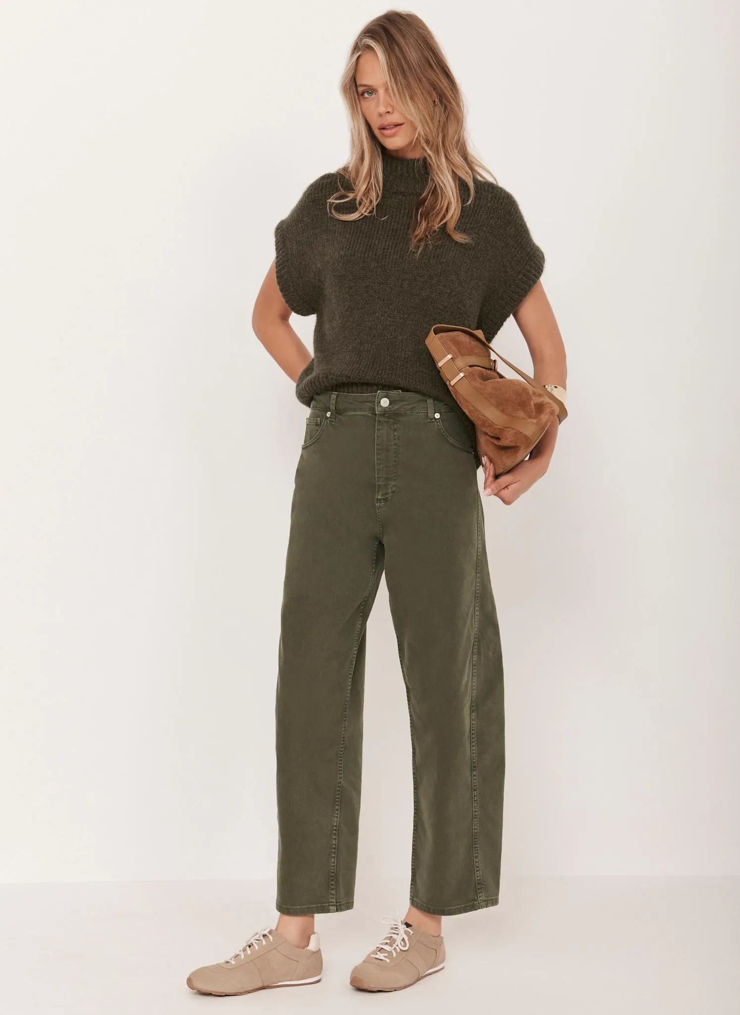Khaki Wool Blend Knit Top sold by Mint Velvet product image thumbnail 3
