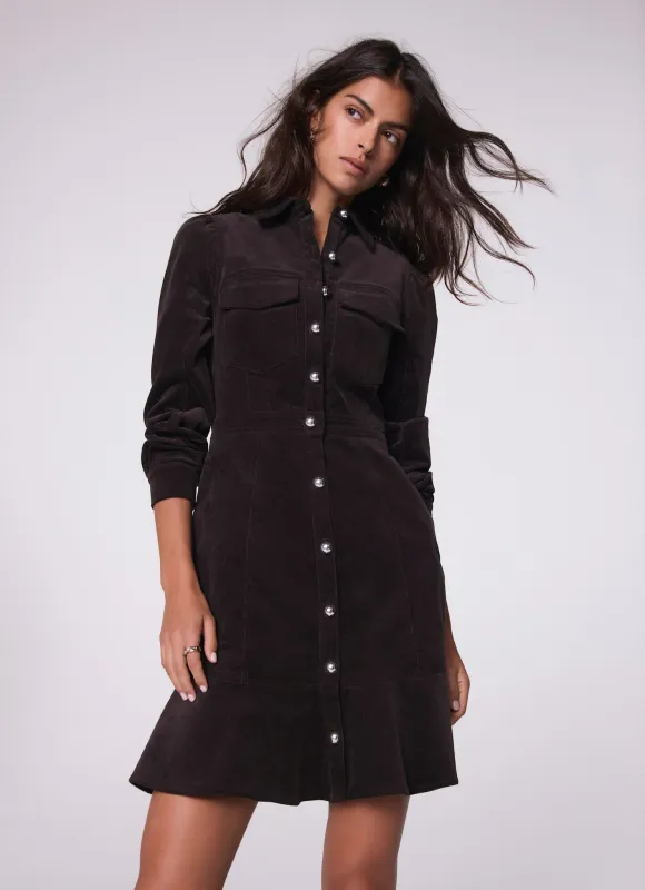 Brown Corduroy Mini Dress sold by Mint Velvet