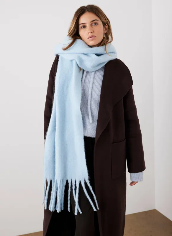 Blue Brushed Tassel Scarf sold by Mint Velvet