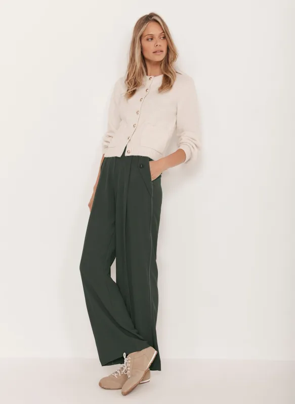 Green Tailored Wide Trousers sold by Mint Velvet