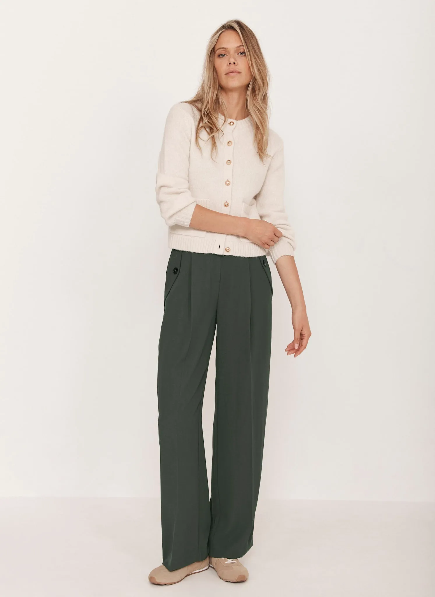 Green Tailored Wide Trousers sold by Mint Velvet product image thumbnail 5