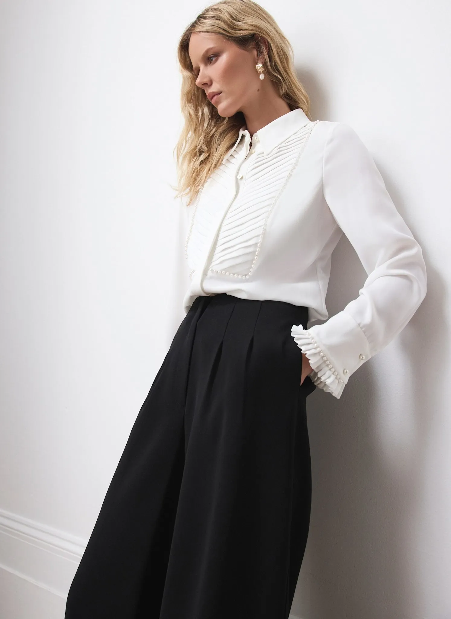 White Pearl Trim Shirt sold by Mint Velvet product image thumbnail 3