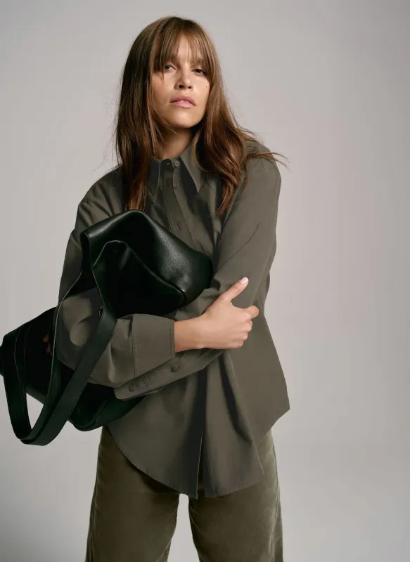 Khaki Oversized Tailored Shirt sold by Mint Velvet