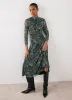 Green Floral Print Mesh Midi Dress sold by Mint Velvet