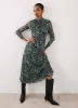 Green Floral Print Mesh Midi Dress sold by Mint Velvet