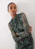 Green Floral Print Mesh Midi Dress sold by Mint Velvet