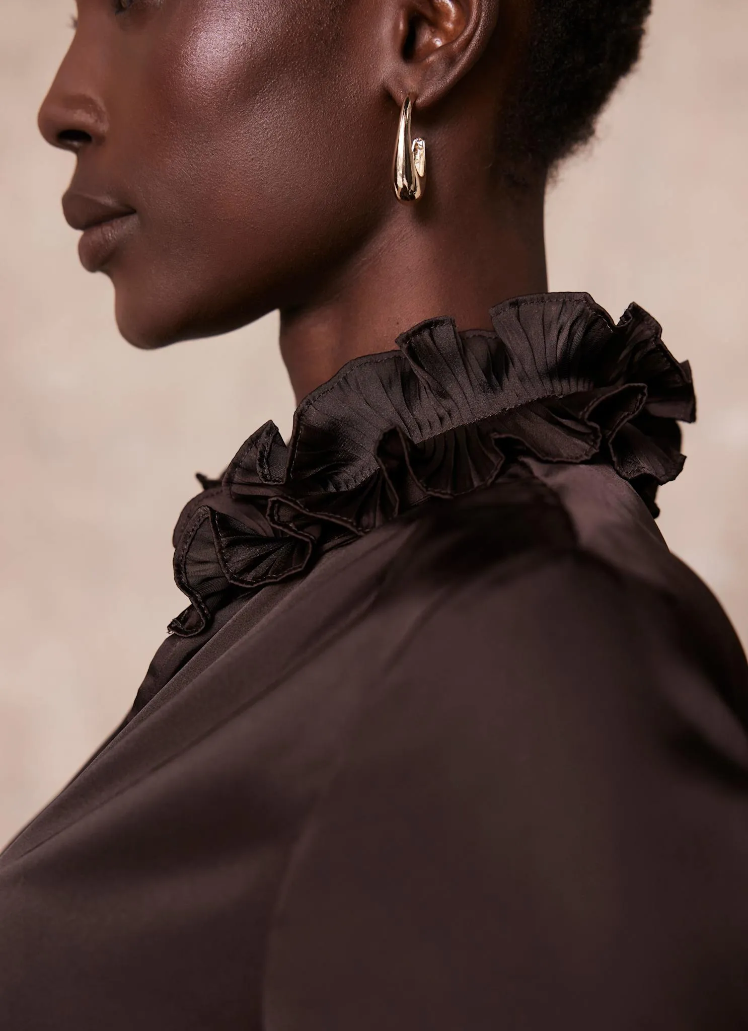 Brown Ruffle Satin Blouse sold by Mint Velvet product image thumbnail 4