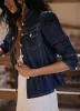 Dark Indigo Puff Sleeve Denim Jacket sold by Mint Velvet
