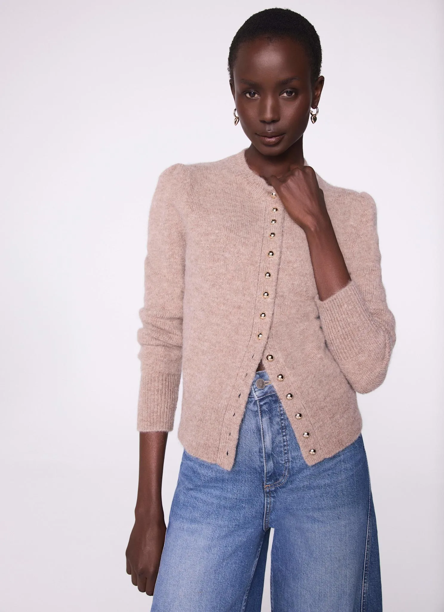 Neutral Wool Blend Cardigan sold by Mint Velvet product image thumbnail 2