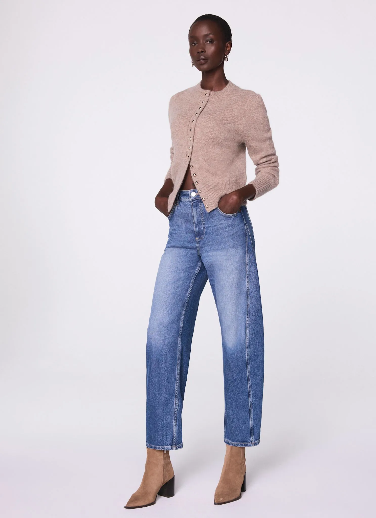 Neutral Wool Blend Cardigan sold by Mint Velvet product image thumbnail 4