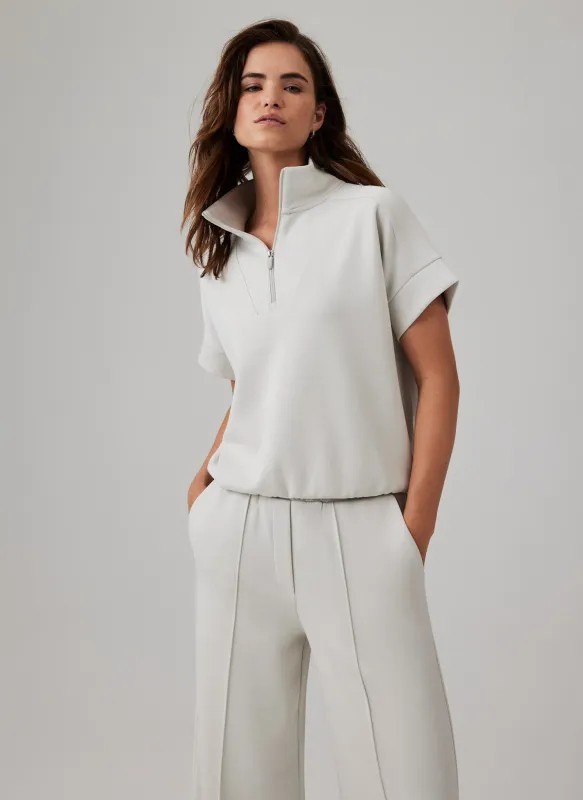 Cream Super Soft Short Sleeve Sweatshirt sold by Mint Velvet