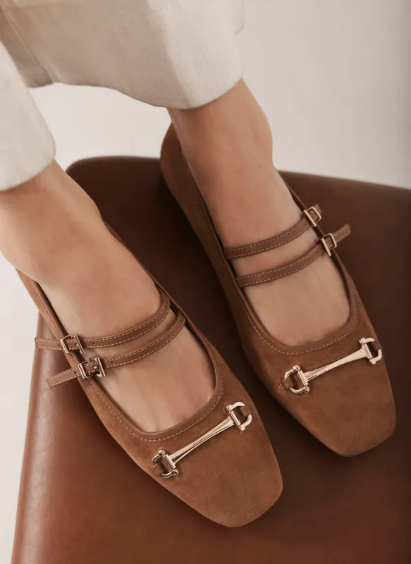 Alix Tan Suede Ballet Flat Pumps made by Mint Velvet