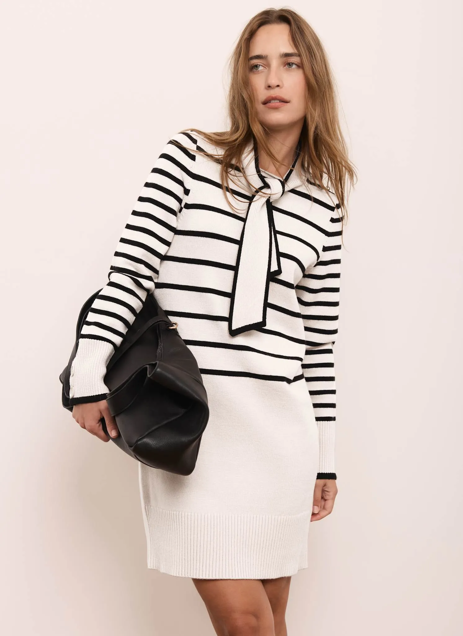 Cream Striped Scarf Knit Mini Dress sold by Mint Velvet product image thumbnail 5