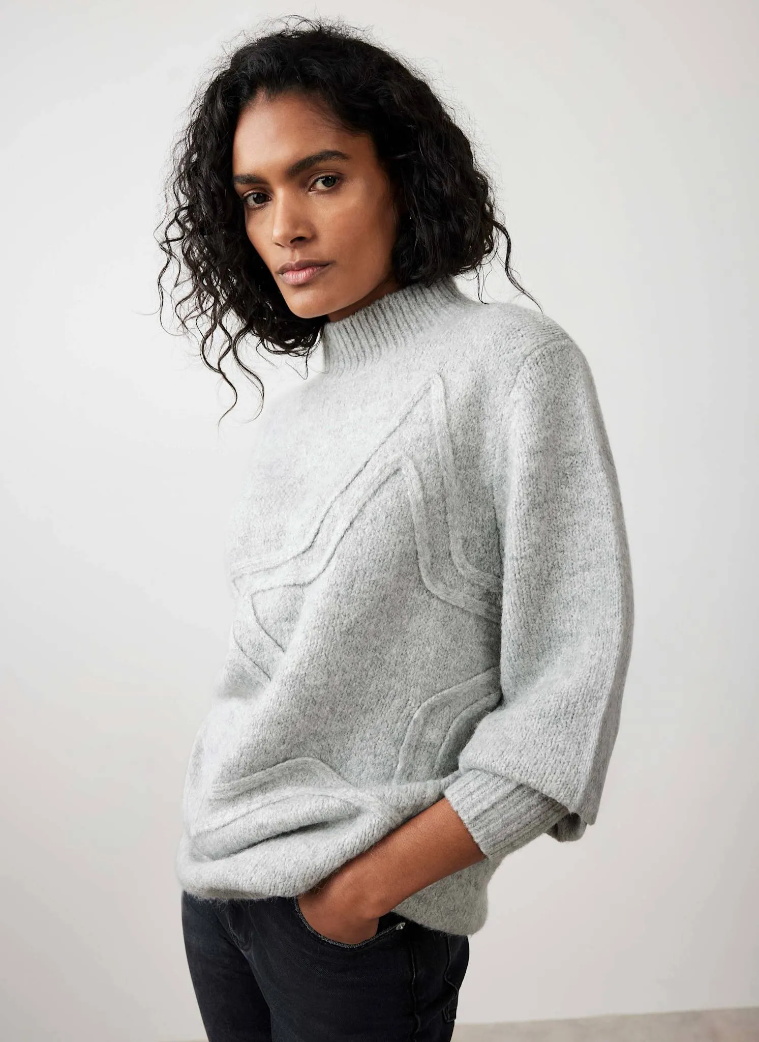 Grey Knit Star Jumper sold by Mint Velvet product image thumbnail 5