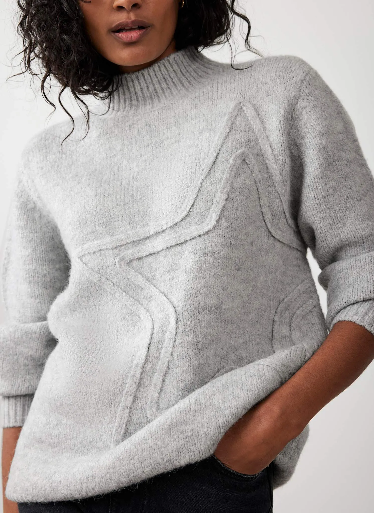 Grey Knit Star Jumper sold by Mint Velvet product image thumbnail 3