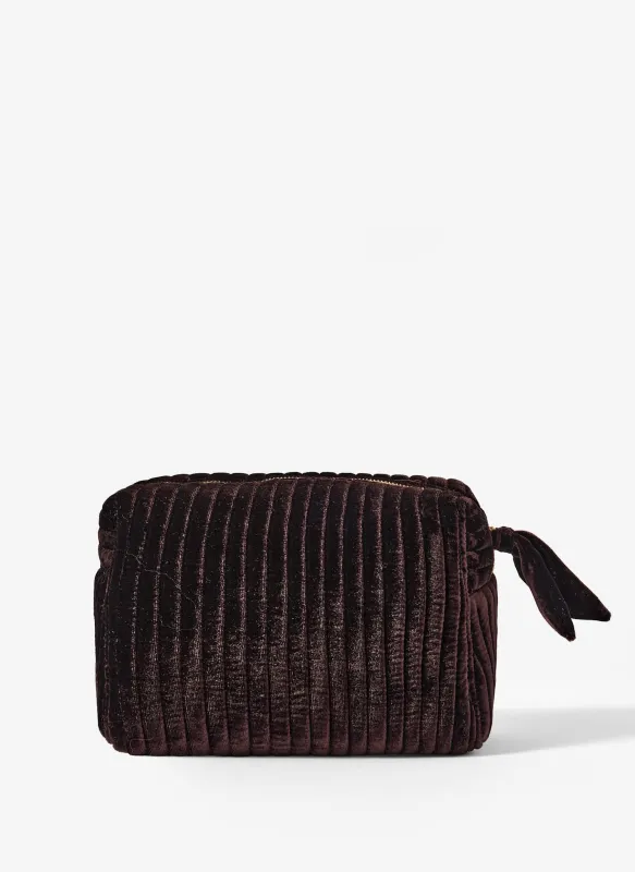 Brown Large Velvet Wash Bag sold by Mint Velvet