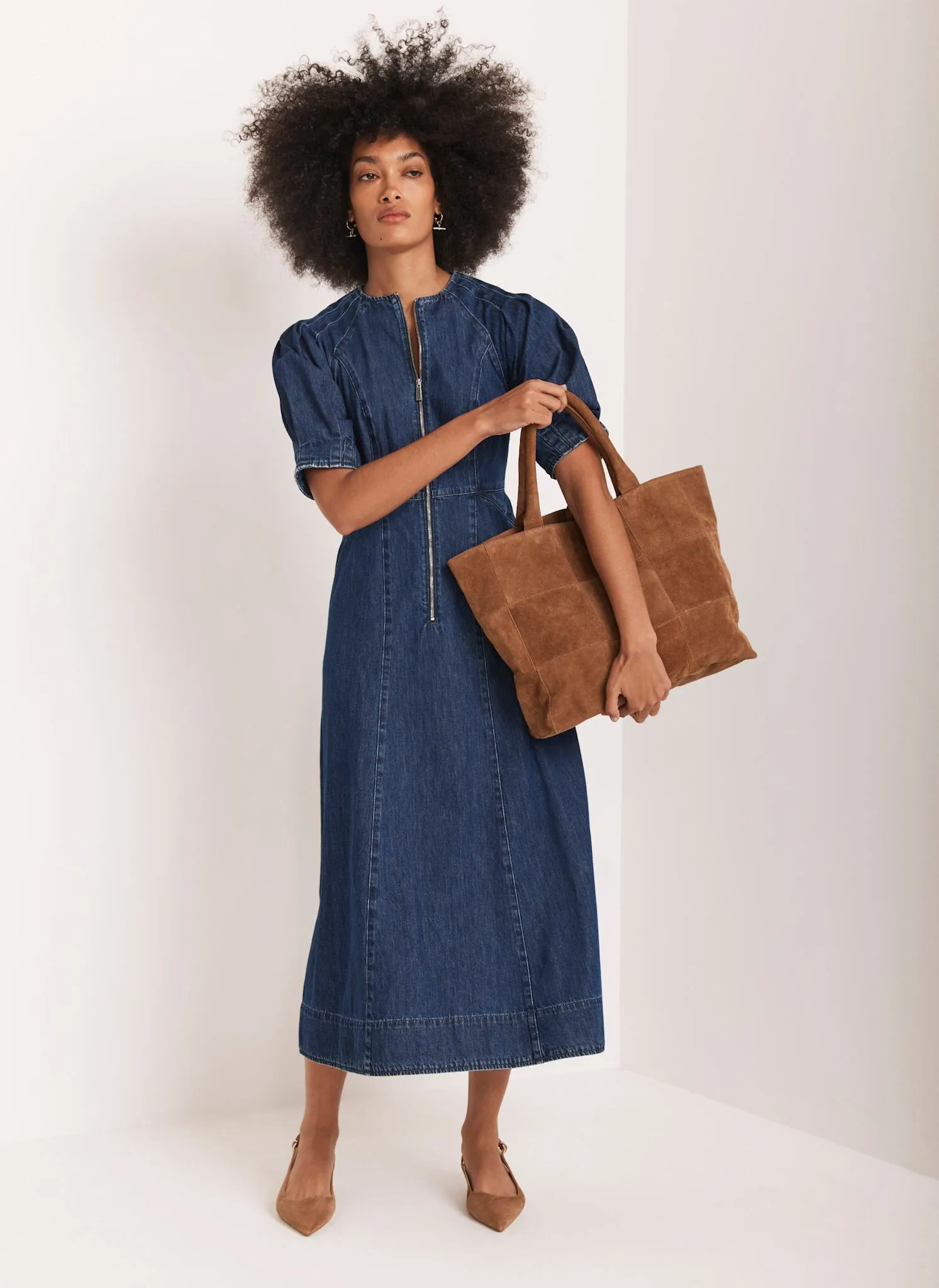 Indigo Denim Zip Midi Dress sold by Mint Velvet product image thumbnail 4