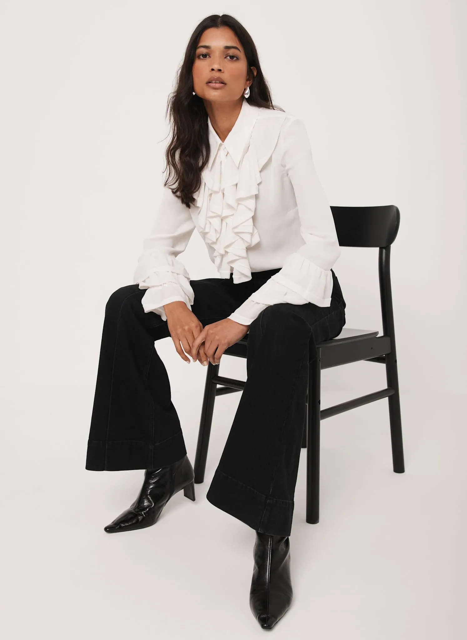 White Ruffle Detail Shirt sold by Mint Velvet product image thumbnail 5