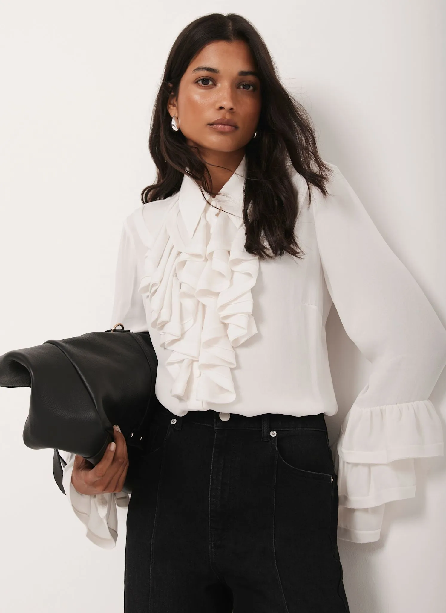 White Ruffle Detail Shirt sold by Mint Velvet product image thumbnail 2