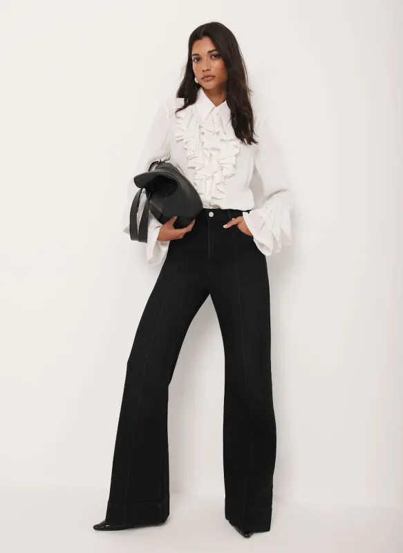 White Ruffle Detail Shirt sold by Mint Velvet