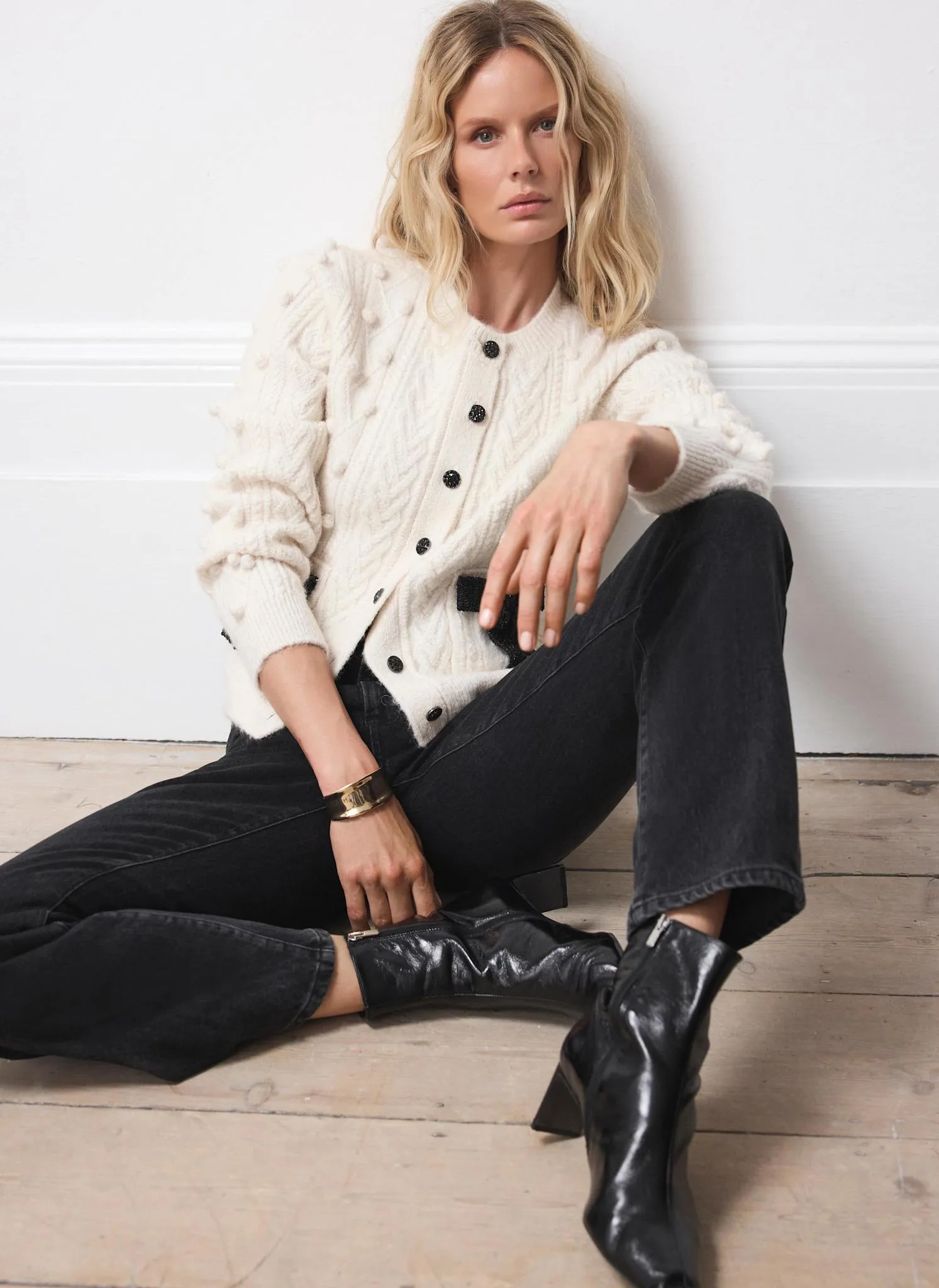 Cream Bow Detail Wool Blend Cardigan sold by Mint Velvet product image thumbnail 2