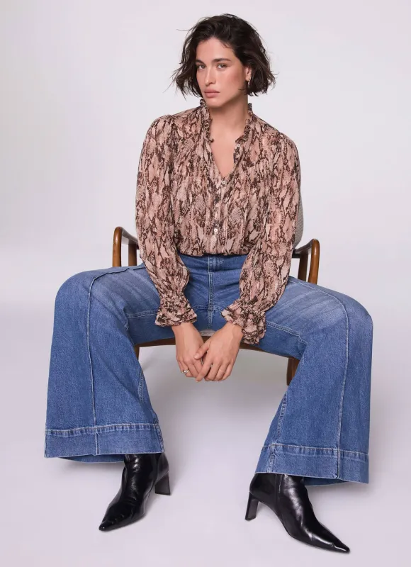 Brown Snake Print Blouse sold by Mint Velvet