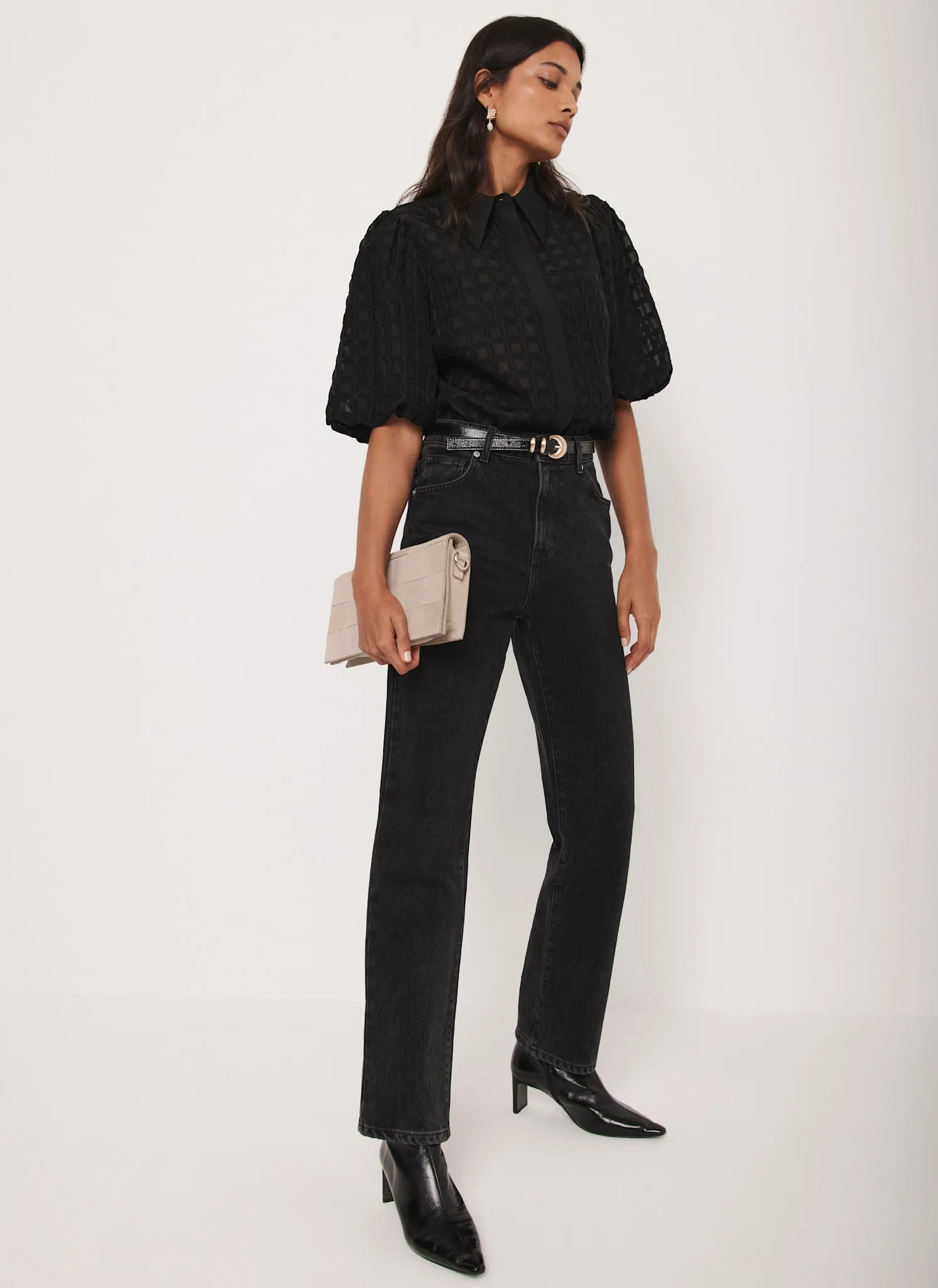 Black Petal Detail Shirt sold by Mint Velvet product image thumbnail 2