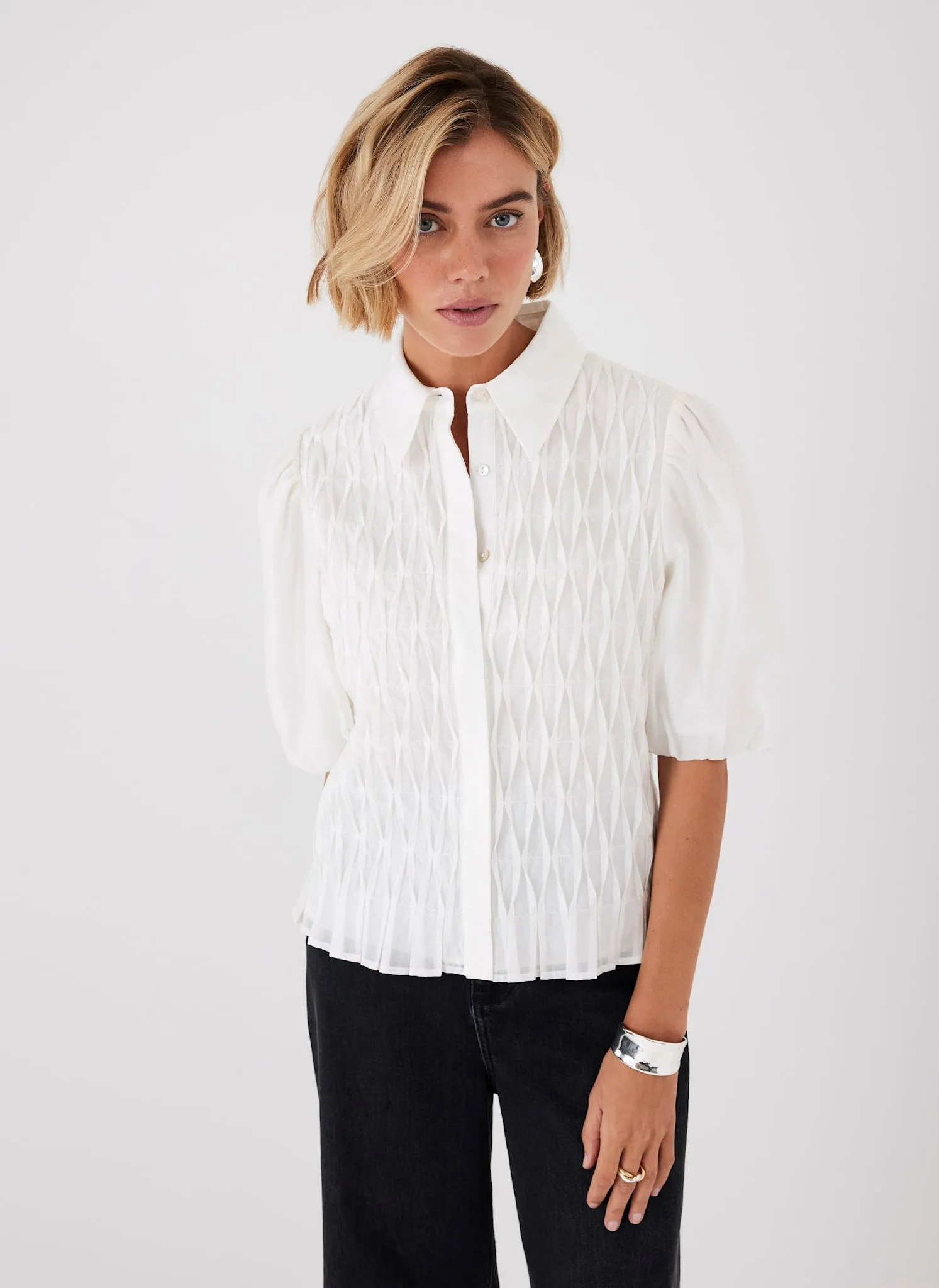 Cream Puff Sleeve Shirt sold by Mint Velvet product image thumbnail 5