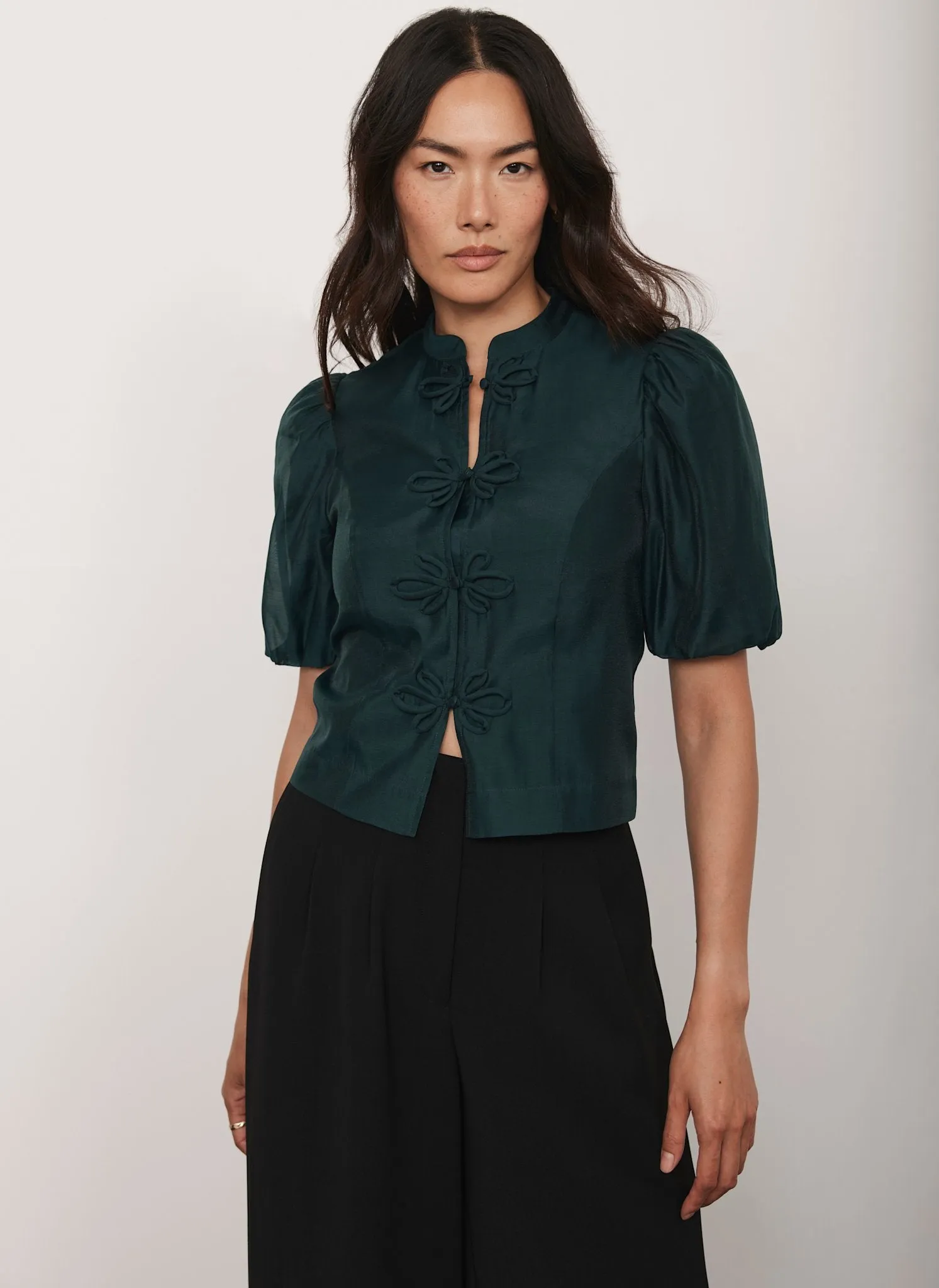 Green Puff Sleeve Top sold by Mint Velvet product image thumbnail 2