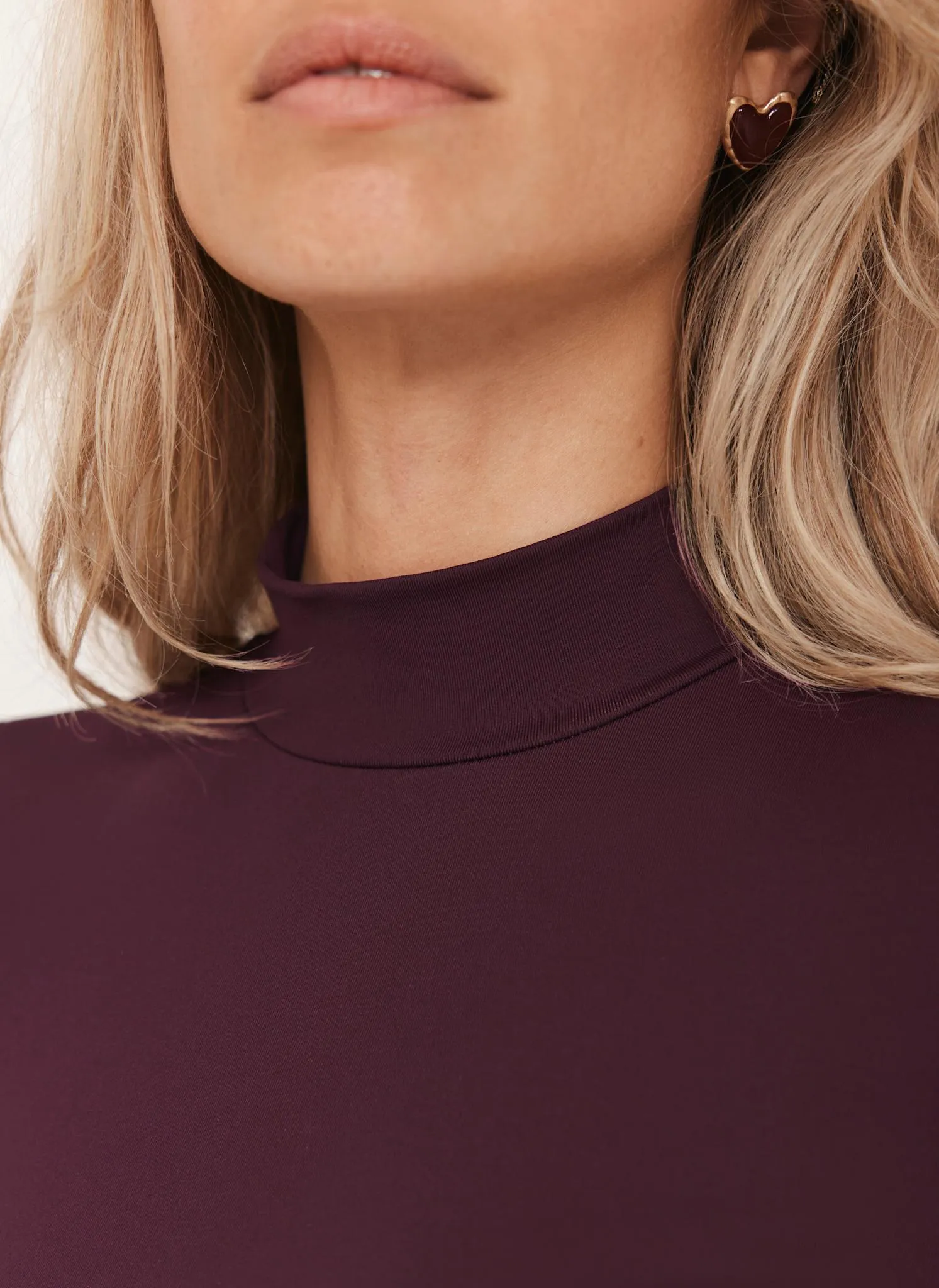 Burgundy High Neck Basic Top sold by Mint Velvet product image thumbnail 4