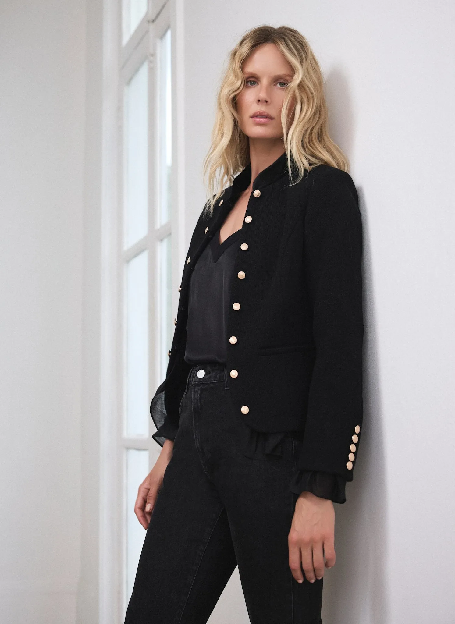 Black Military Wool Blend Jacket sold by Mint Velvet product image thumbnail 2