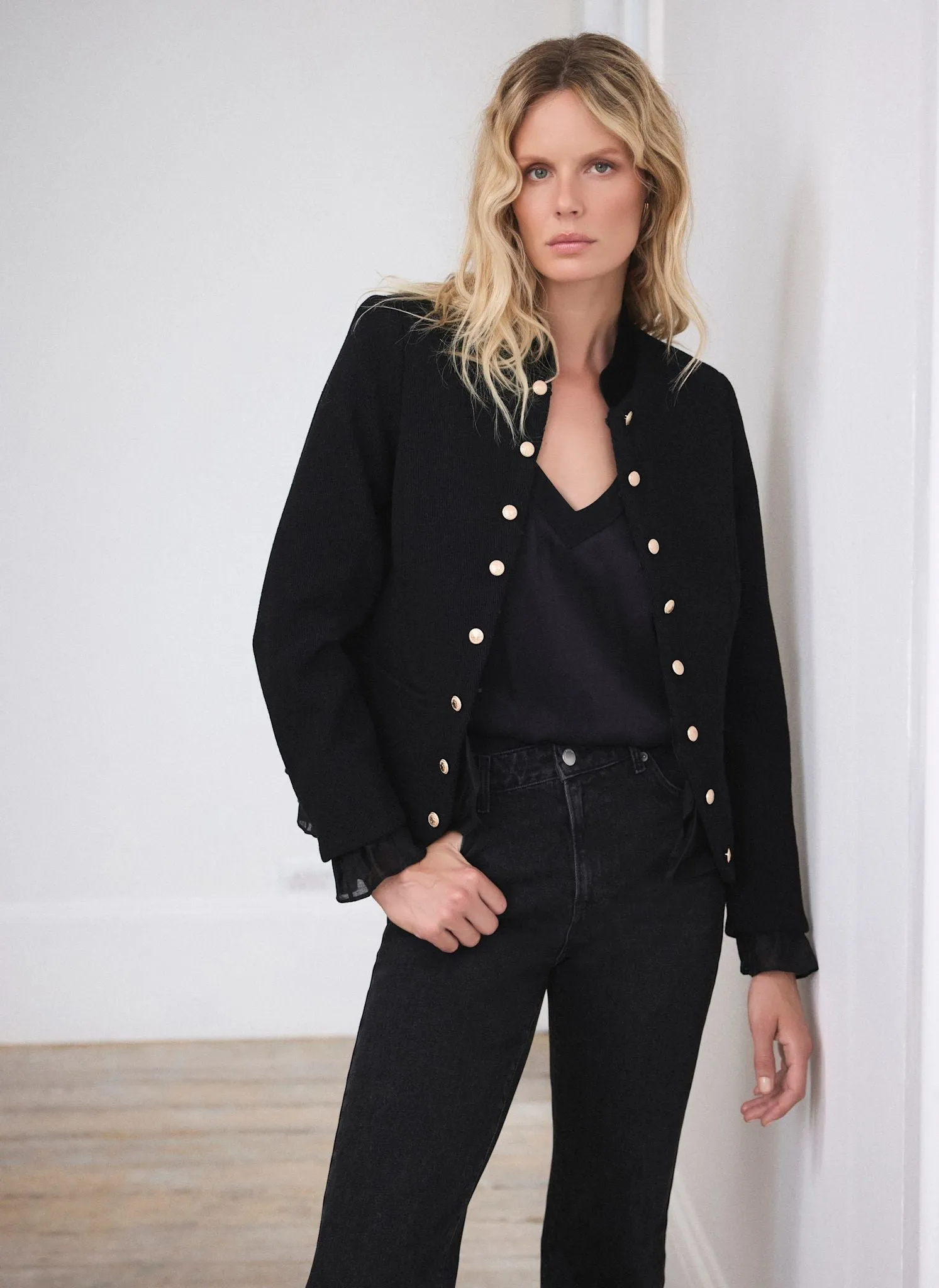 Black Military Wool Blend Jacket sold by Mint Velvet product image thumbnail 3