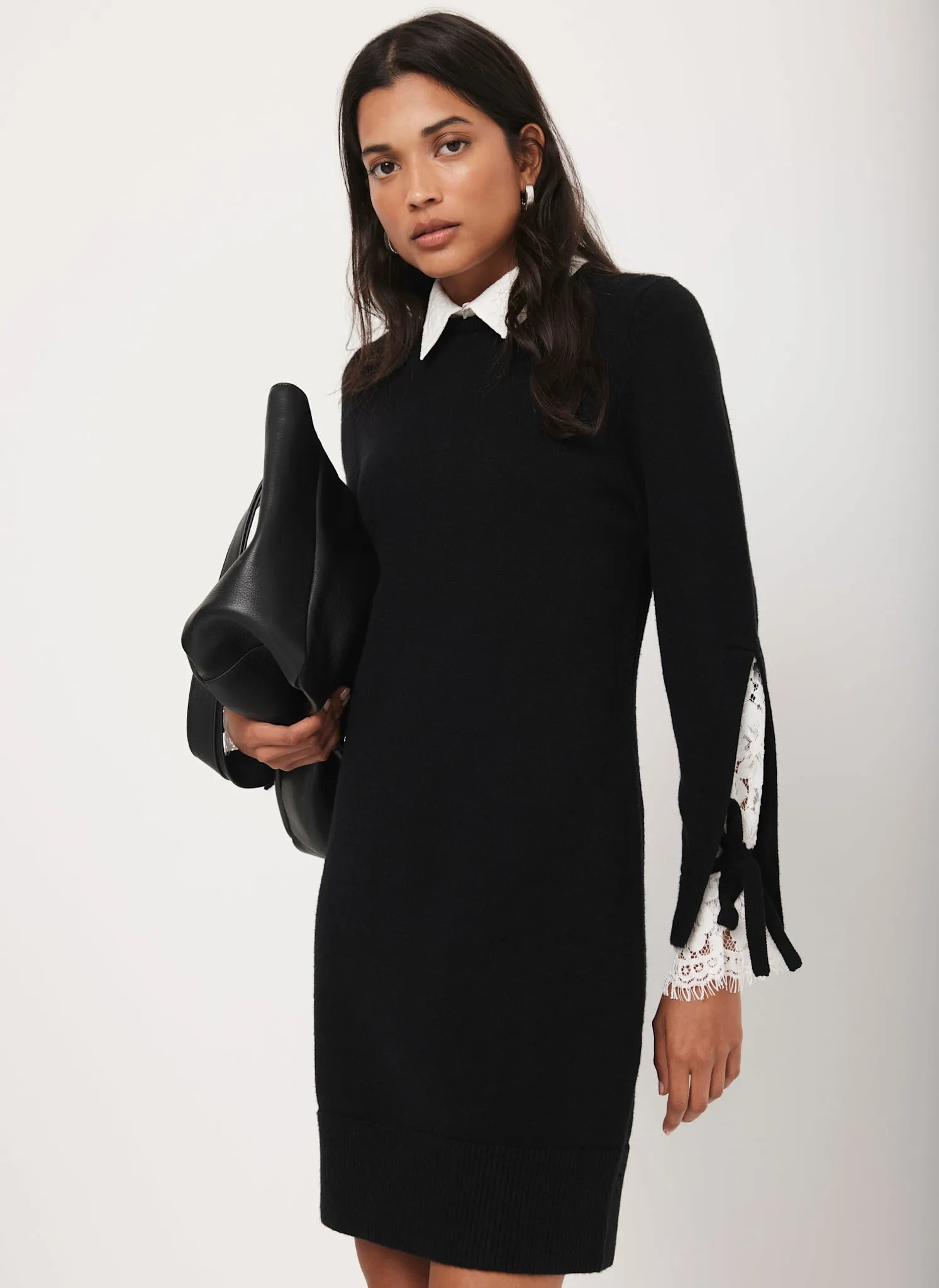 Black Lace Detail Mini Dress sold by Mint Velvet product image thumbnail 3