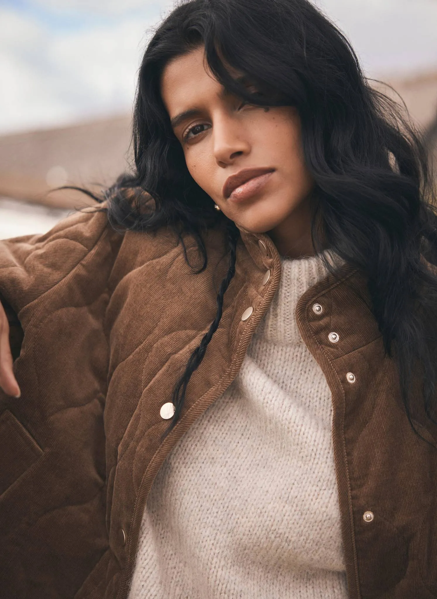 Brown Corduroy Quilted Jacket sold by Mint Velvet product image thumbnail 3