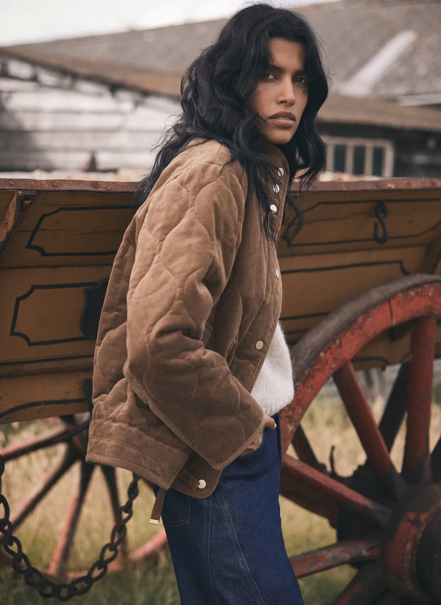 Brown Corduroy Quilted Jacket sold by Mint Velvet product image thumbnail 2