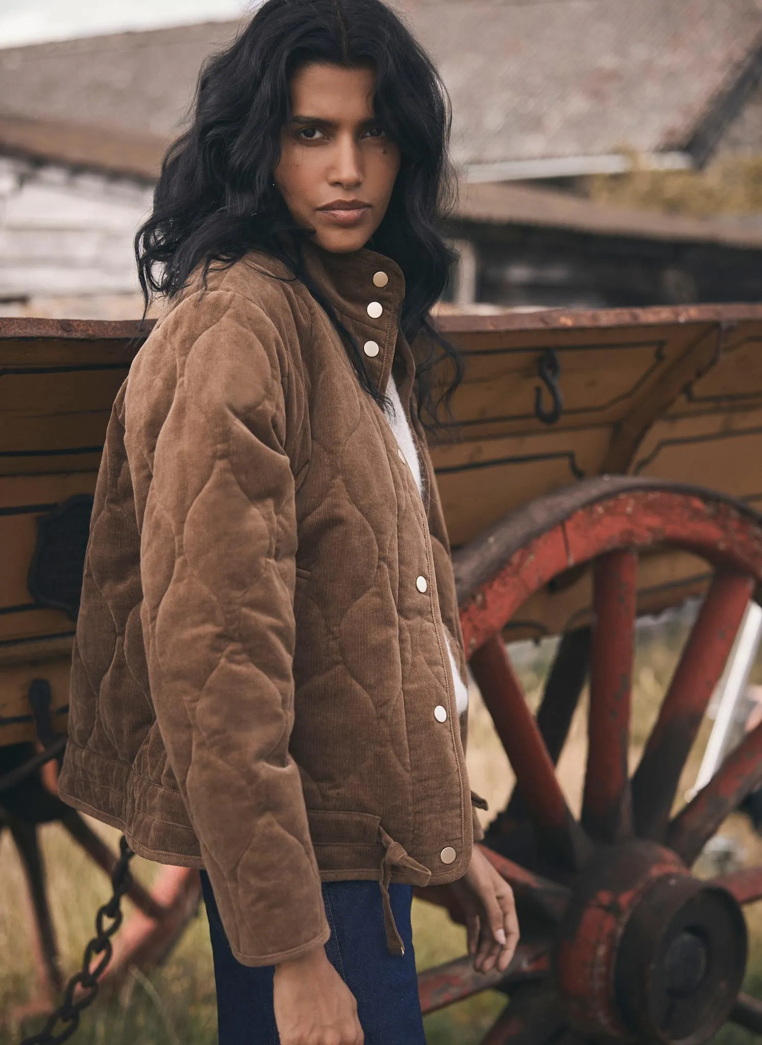 Brown Corduroy Quilted Jacket sold by Mint Velvet product image thumbnail 5