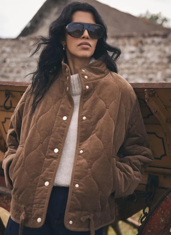 Brown Corduroy Quilted Jacket sold by Mint Velvet
