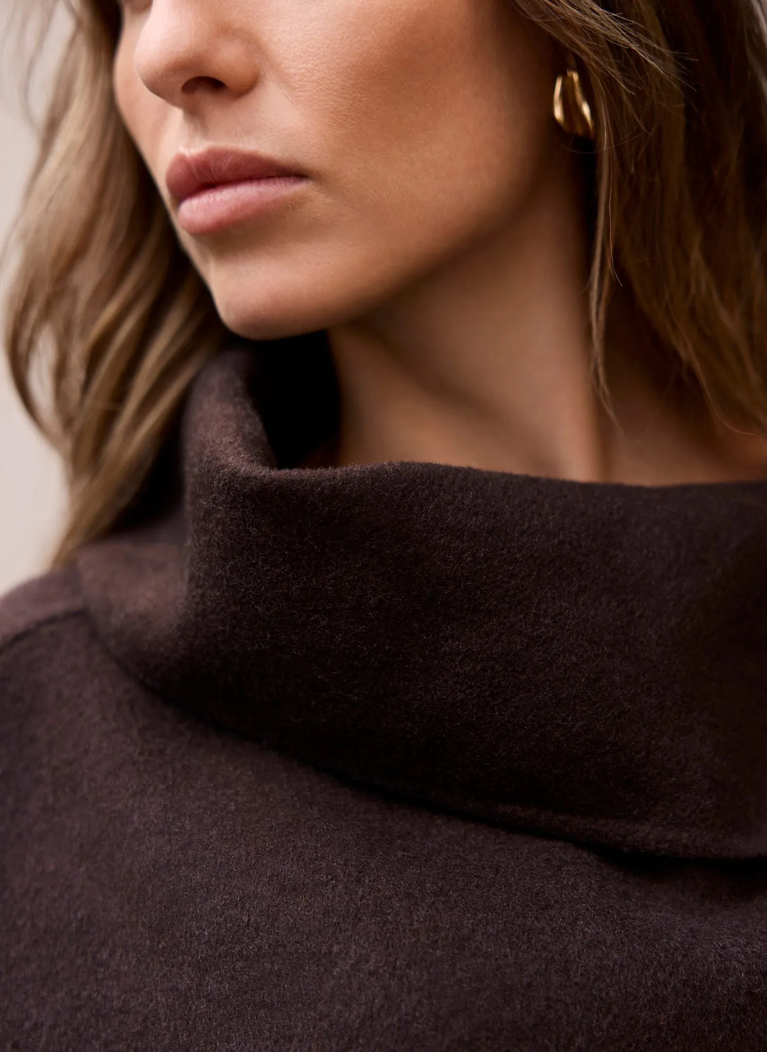 Brown Wool Blend Fringed Poncho sold by Mint Velvet product image thumbnail 4