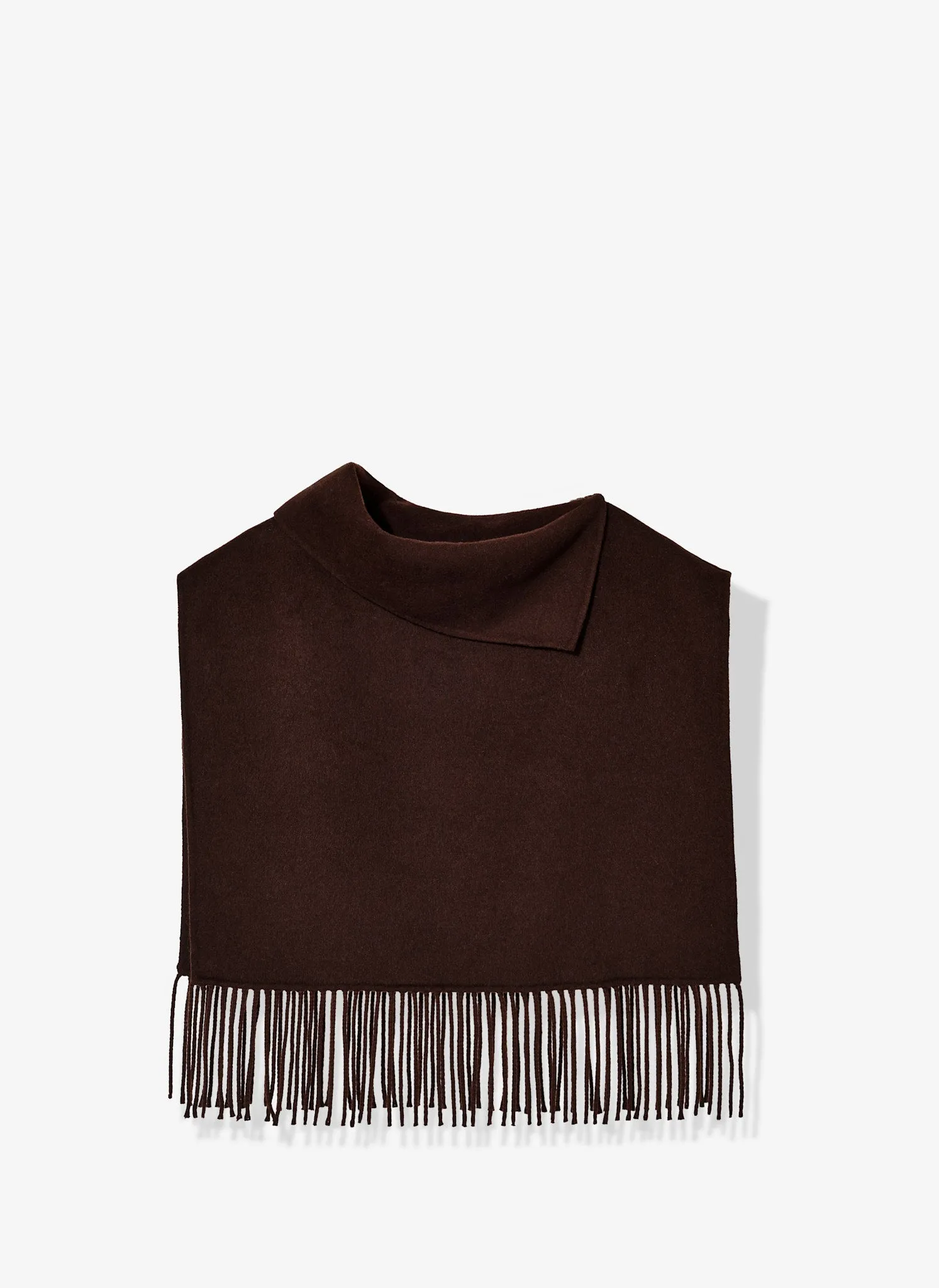 Brown Wool Blend Fringed Poncho sold by Mint Velvet product image thumbnail 3