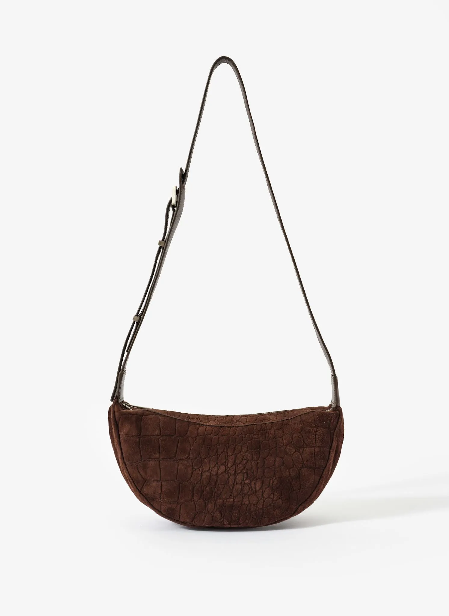 Dolly Brown Textured Suede Scoop Sling Bag sold by Mint Velvet