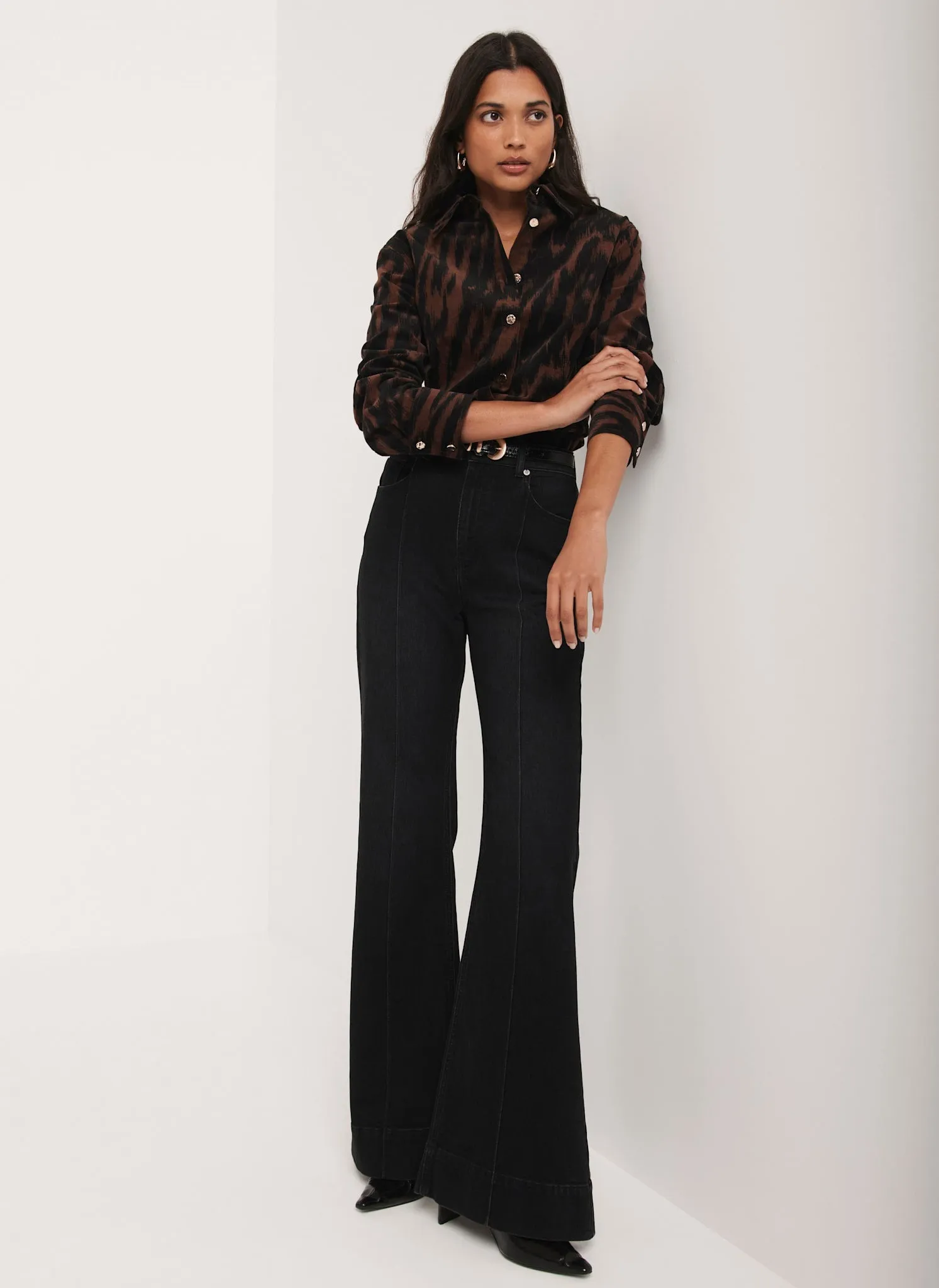 Brown Zebra Print Corduroy Shirt sold by Mint Velvet product image thumbnail 4