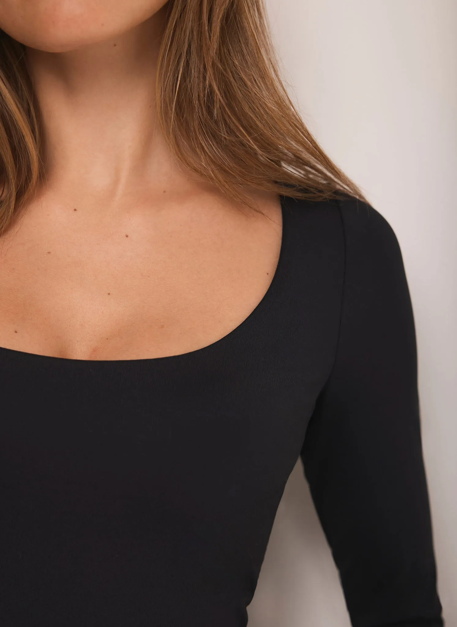 Black Scoop Neck Long Sleeve Top sold by Mint Velvet product image thumbnail 3