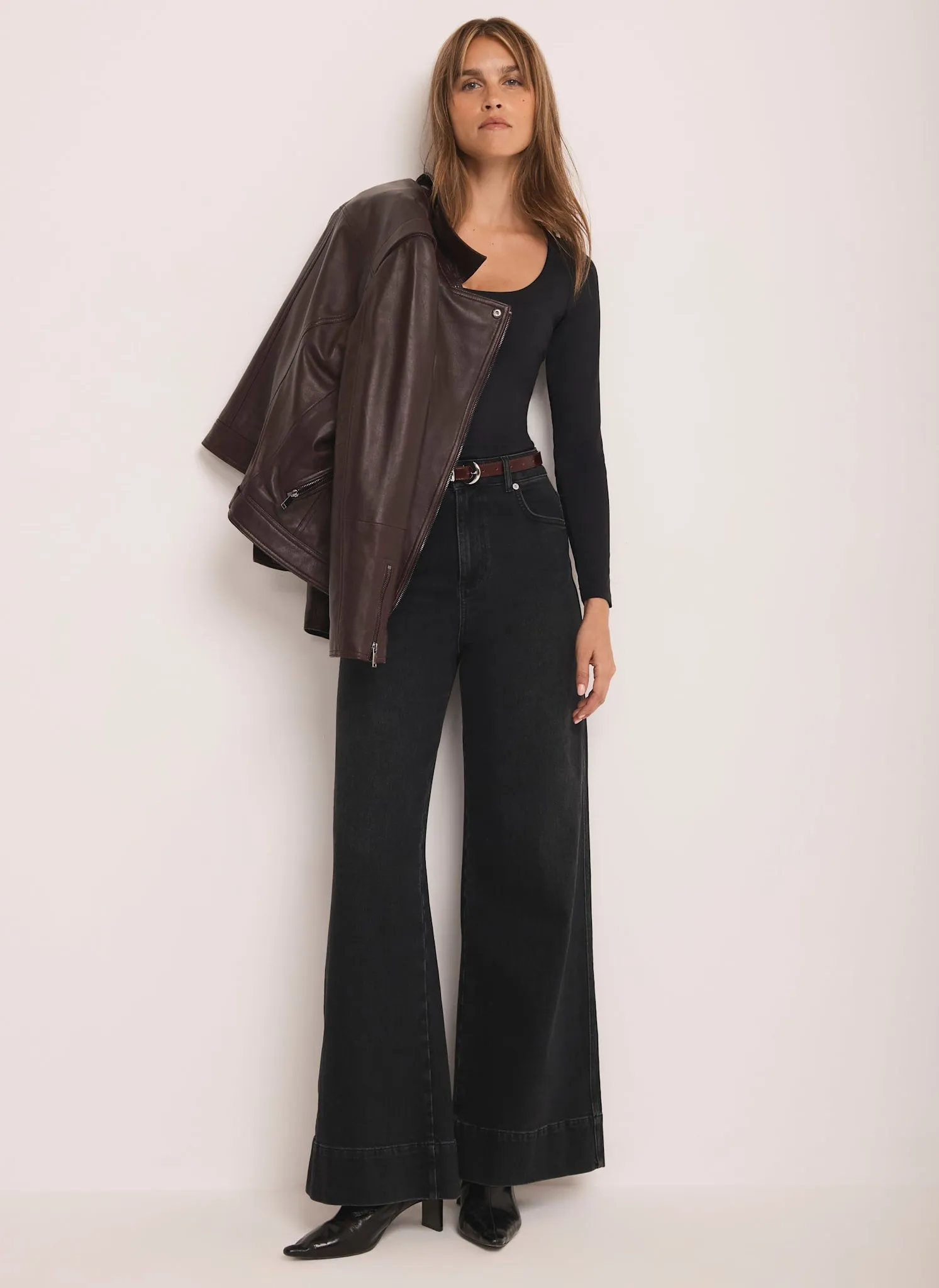 Black Scoop Neck Long Sleeve Top sold by Mint Velvet product image thumbnail 4