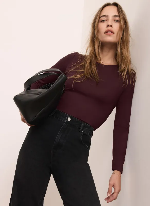 Burgundy Long Sleeve Layering Top sold by Mint Velvet