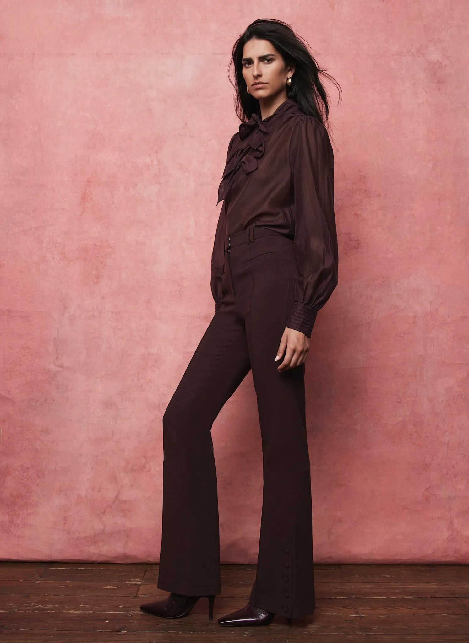 Burgundy Bootcut Trousers sold by Mint Velvet product image thumbnail 4