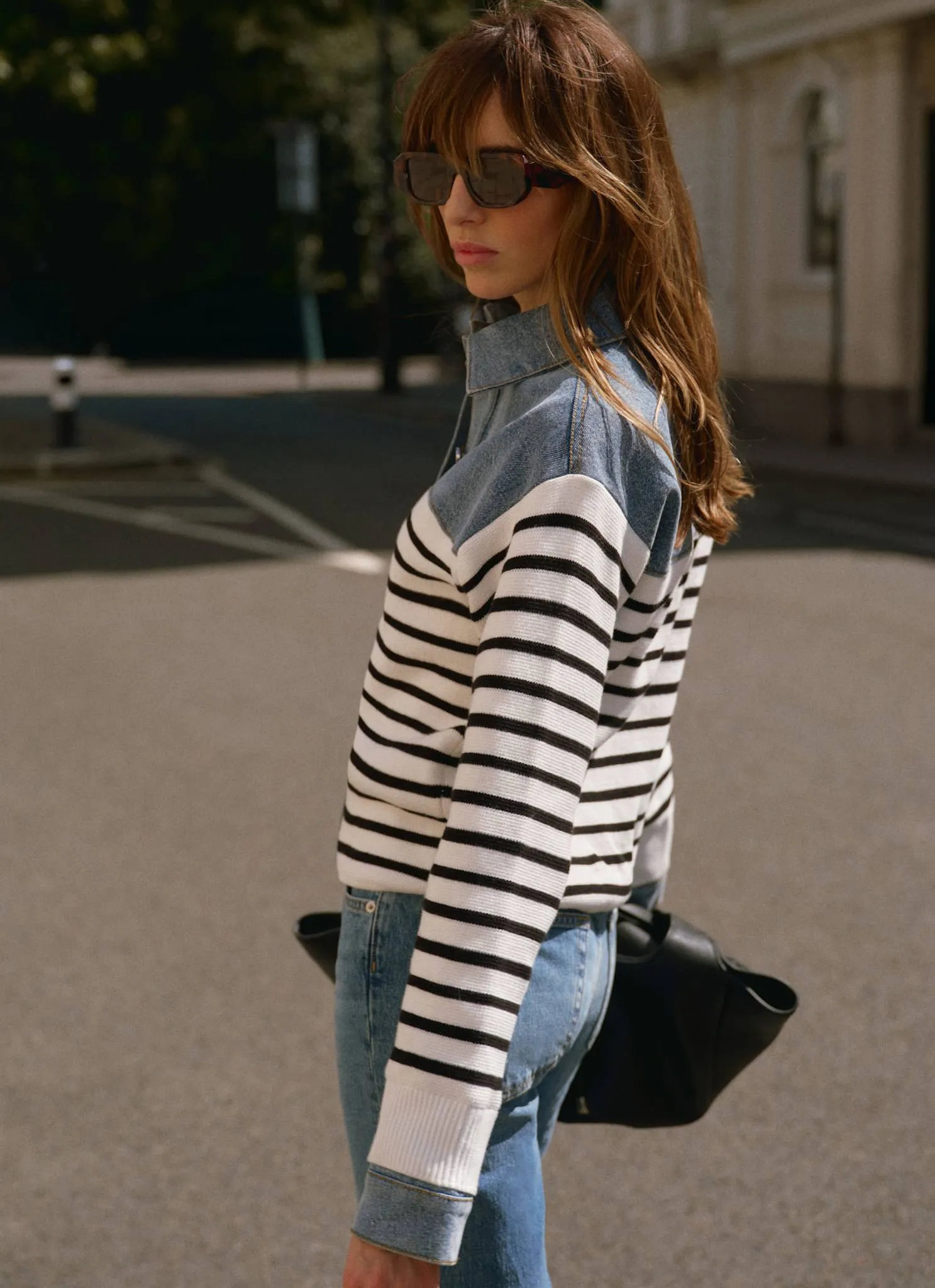 Blue Denim Striped Knit Jacket sold by Mint Velvet product image thumbnail 4
